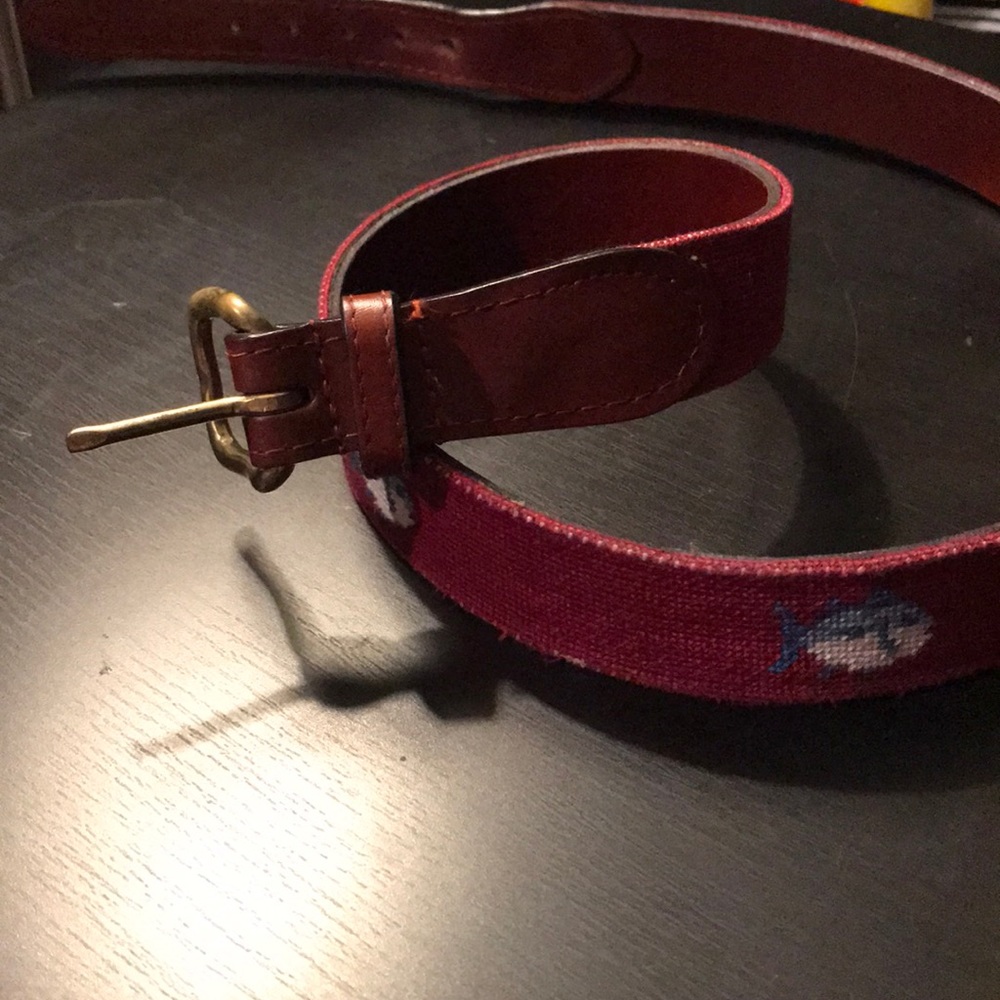 Maroon Needlepoint Skipjack Belt